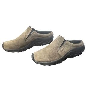 Merrell Encore Ice 4 Mens Taupe Suede Slip On Clogs Shoes J004088 Size 9.5